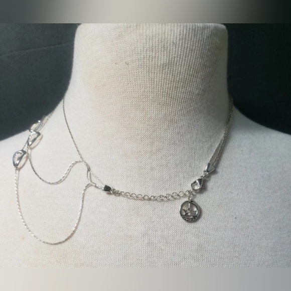 Vintage Crown Trifari Silvertone Triple Strand Necklace signed - Picture 6 of 8